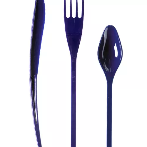 Photo du produit 30 Couverts en plastique bleu marine - Premium