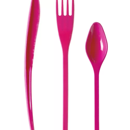 Photo du produit 30 Couverts en plastique fuchsia - Premium