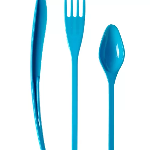 Photo du produit 30 Couverts en plastique turquoise