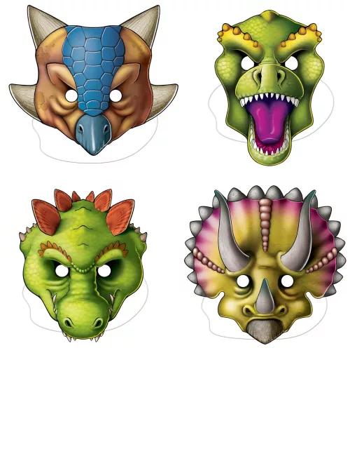 Photo du produit 4 Masques de dinosaures en carton