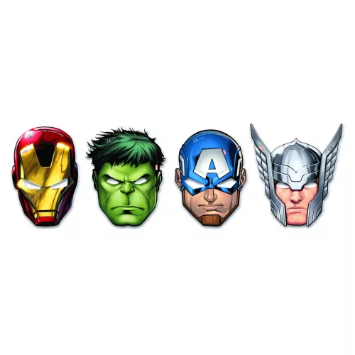 Photo du produit 6 masques en carton Avengers Mighty