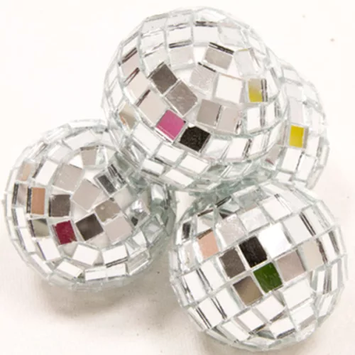 Photo du produit 4 Mini boules à facettes argentées 3,5 cm