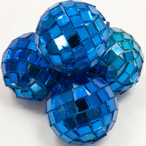 Photo du produit 4 Mini boules à facettes turquoises 3,5 cm
