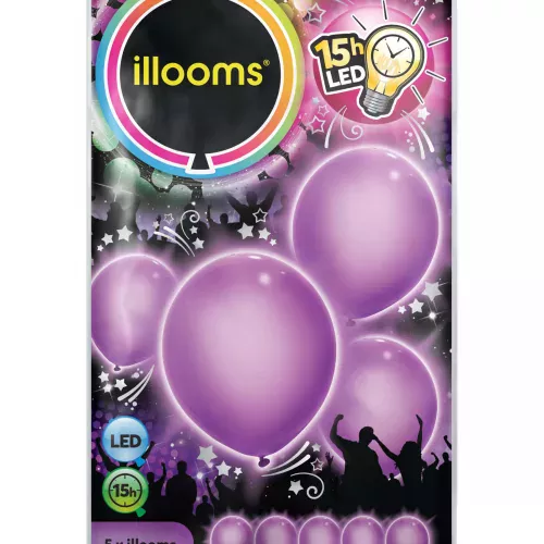 Photo du produit 5 Ballons LED violets Illooms ®