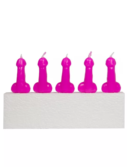 Photo du produit 5 Bougies Penis roses 14 x 11 cm