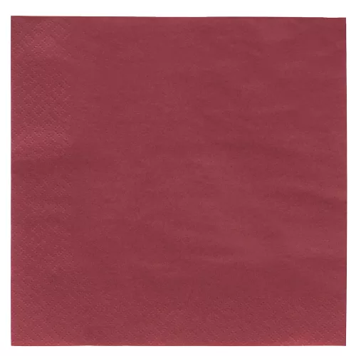 Photo du produit 50 Serviettes bordeaux 38 x 38 cm
