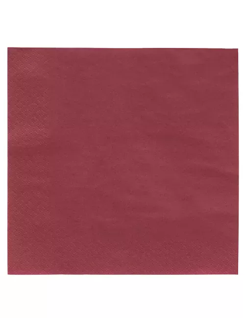 Photo du produit 50 Serviettes bordeaux 38 x 38 cm