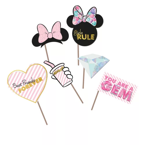 Photo du produit 6 Accessoires effet métallique pour photobooth premium Minnie