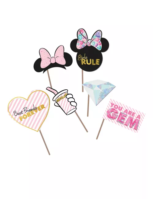 Photo du produit 6 Accessoires effet métallique pour photobooth premium Minnie