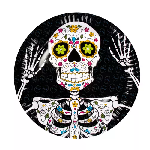 Photo du produit 6 Assiettes en carton Dia de los muertos 23 cm