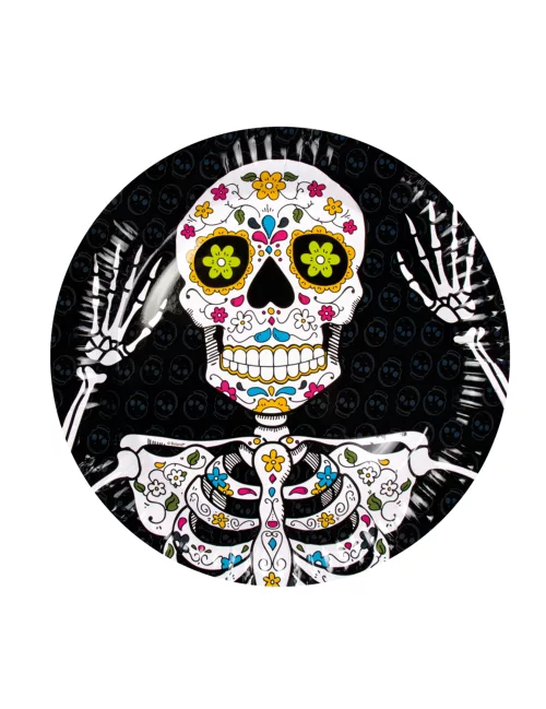 Photo du produit 6 Assiettes en carton Dia de los muertos 23 cm