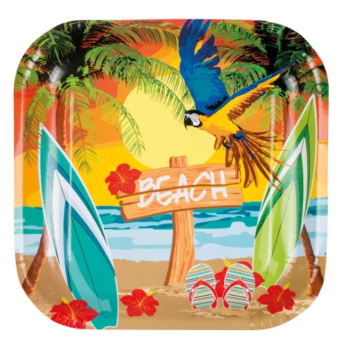 Photo du produit 6 Assiettes Beach party 23 cm