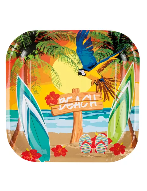 Photo du produit 6 Assiettes Beach party 23 cm