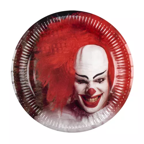Photo du produit 6 Assiettes en carton Clown terrifiant 23 cm