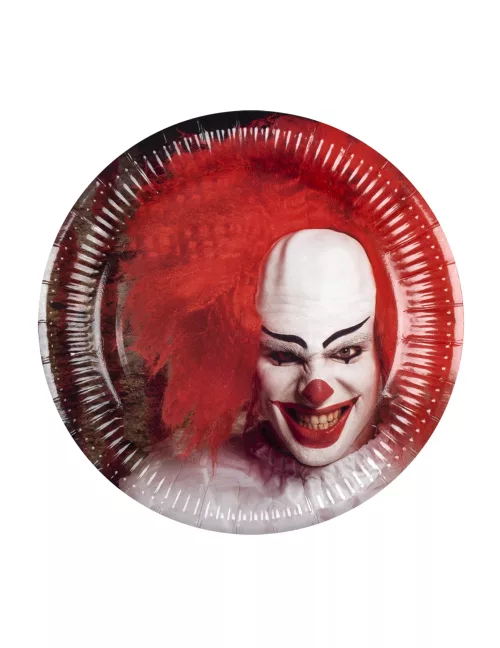 Photo du produit 6 Assiettes en carton Clown terrifiant 23 cm