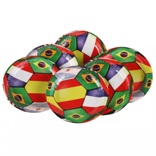 Photo du produit 6 Assiettes en carton Football 23 cm