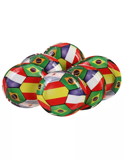 Photo du produit 6 Assiettes en carton Football 23 cm