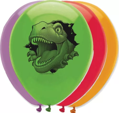 Photo du produit 6 Ballons anniversaire Dinosaures 30 cm