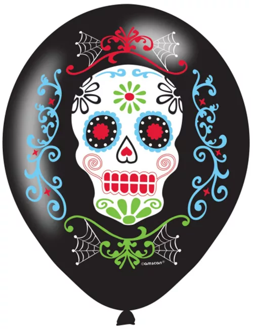 Photo du produit 6 Ballons latex Dia de los muertos