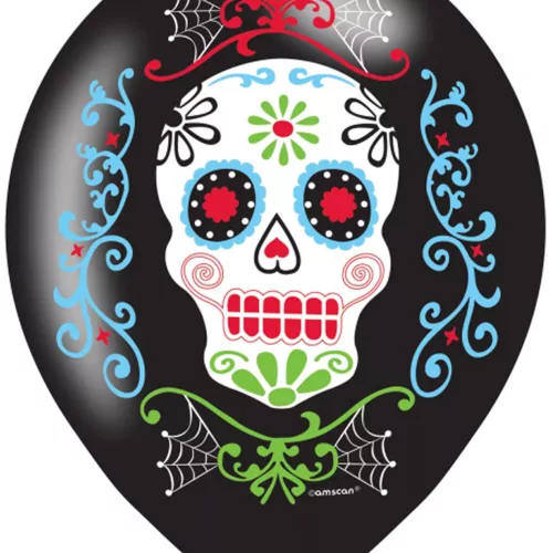 Photo du produit 6 Ballons latex Dia de los muertos