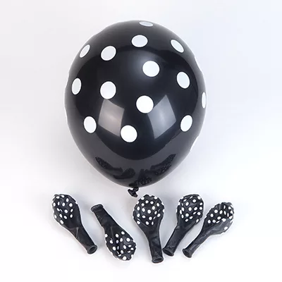 Photo du produit 6 Ballons noirs à pois blanc