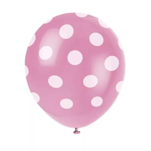 Photo du produit 6 Ballons roses à pois blanc