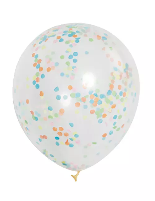 Photo du produit 6 Ballons transparents avec confettis colorés