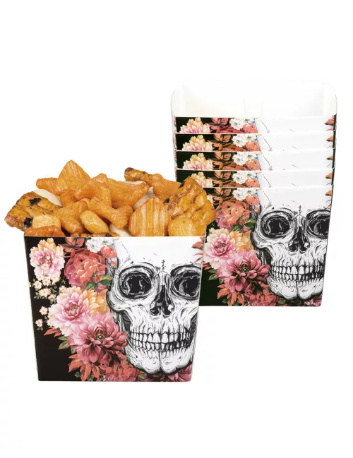 Photo du produit 6 Bols en carton squelette fleuri 40 cl