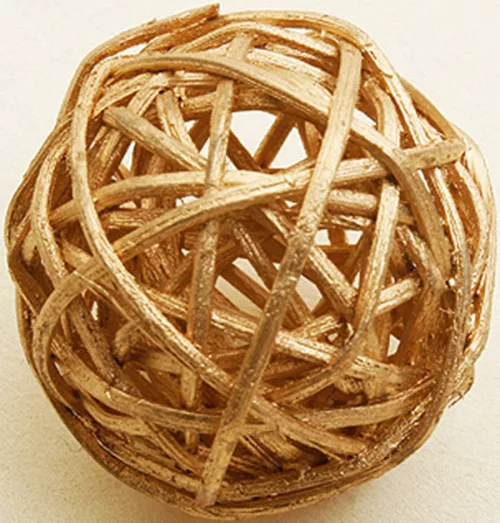 Photo du produit 6 Boules en osier dorées 3,5 cm