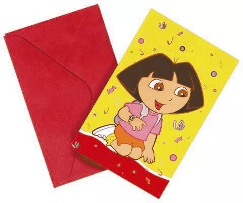 Photo du produit 6 cartes d'invitation Dora l'Exploratrice
