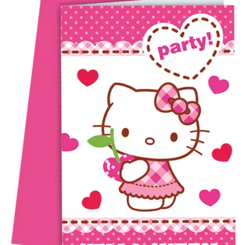 Photo du produit 6 Cartes d'invitation avec enveloppes Hello Kitty