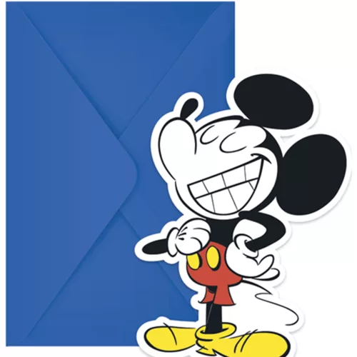 Photo du produit 6 Cartes d'invitation et enveloppes Mickey rétro