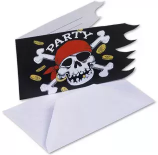 Photo du produit 6 Cartons d'invitation Pirate