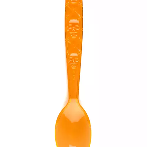 Photo du produit 6 Cuillères oranges avec tête de mort Halloween 18 cm