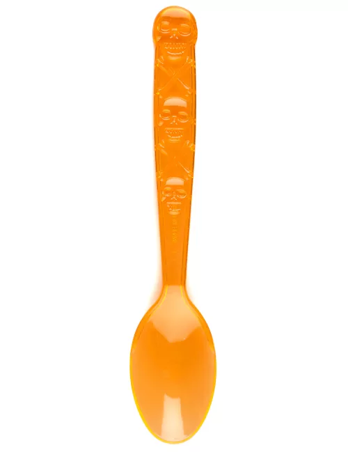 Photo du produit 6 Cuillères oranges avec tête de mort Halloween 18 cm