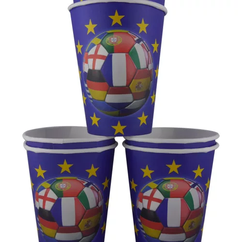Photo du produit 6 Gobelets en carton Foot multi-nations 25 cl
