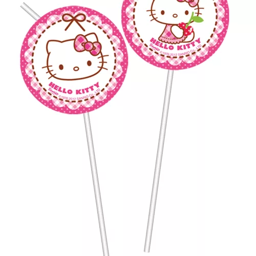 Photo du produit 6 Pailles médaillon Hello Kitty