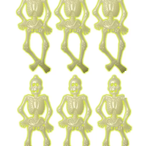 Photo du produit 6 Petits squelettes phosphorescents 15 cm Halloween