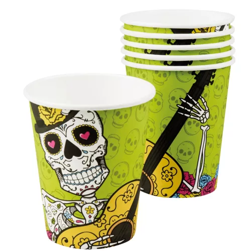 Photo du produit 6 Gobelets en carton Dia de los muertos 250 ml