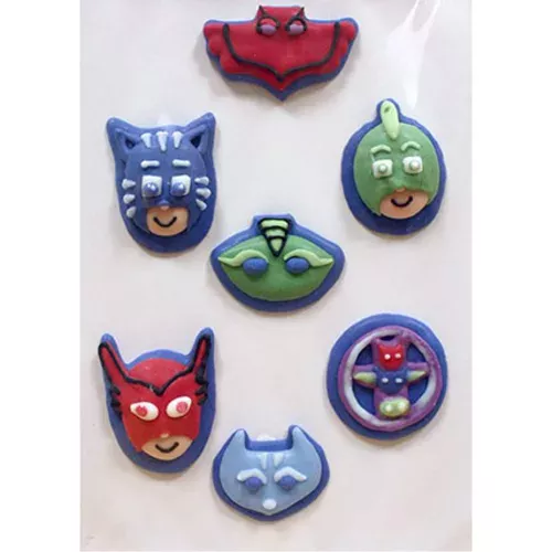 Photo du produit 7 Mini figurines en sucre 2D Pyjamasques 11 g