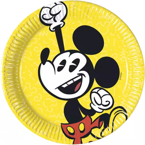Photo du produit 8 Petites assiettes en carton Mickey rétro 20 cm