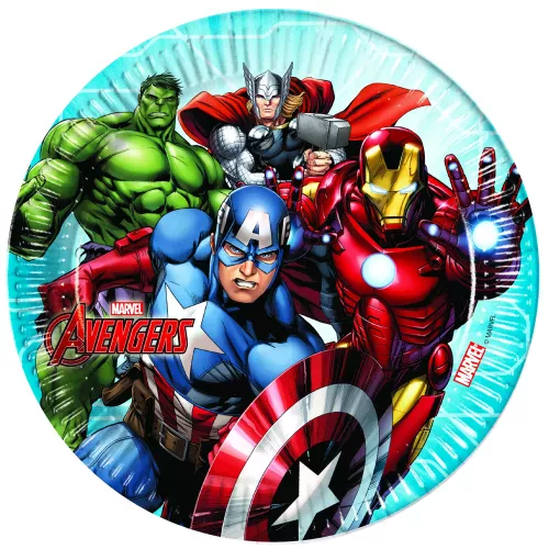 Photo du produit 8 Assiettes en carton 23cm Avengers Mighty