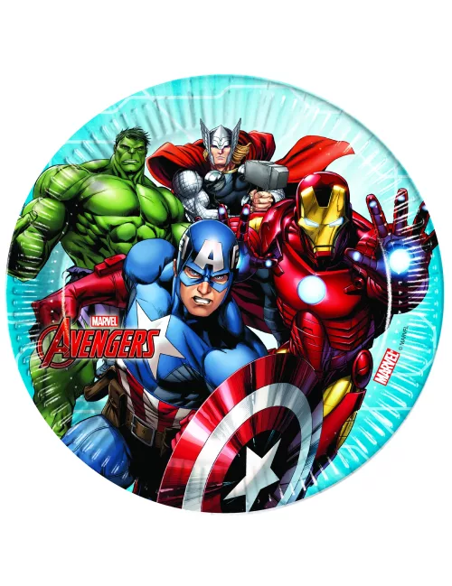 Photo du produit 8 Assiettes en carton 23cm Avengers Mighty