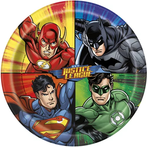 Photo du produit 8 Assiettes en carton Justice League 23 cm