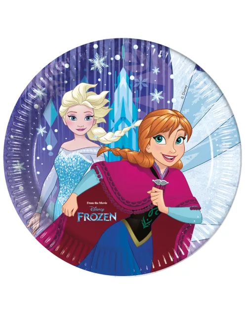 Photo du produit 8 Assiettes en carton La Reine des Neiges Frozen 23 cm