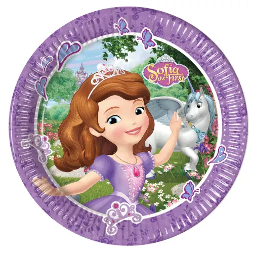 Photo du produit 8 Assiettes en carton 23cm Princesse Sofia et la licorne
