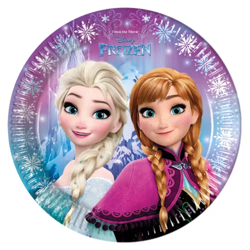 Photo du produit 8 Assiettes en carton La Reine des Neiges Flocons23 cm