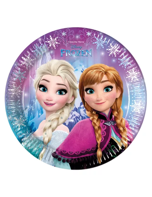 Photo du produit 8 Assiettes en carton La Reine des Neiges Flocons23 cm