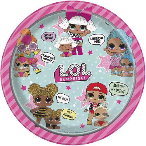 Photo du produit 8 Assiettes en carton Lol Surprise 23 cm