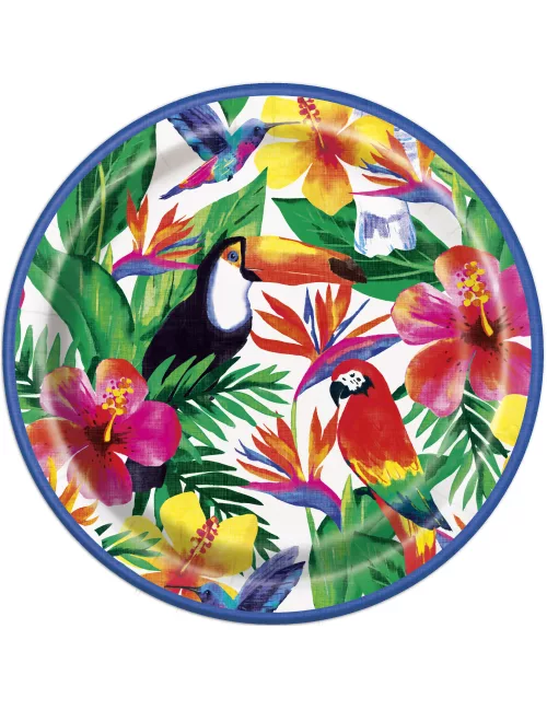 Photo du produit 8 Assiettes en carton Palm Tropical Luau 23 cm